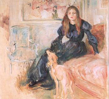 貝爾特 摩裡索特 Julie Manet and her Greyhound Laertes